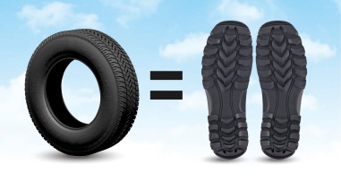Você sabia que ... os pneus usados são utilizados para fabrico de solas de sapato?